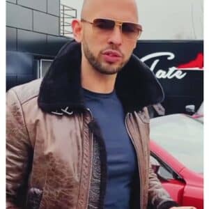 Andrew Tate Brown Shearling Leather Jacket