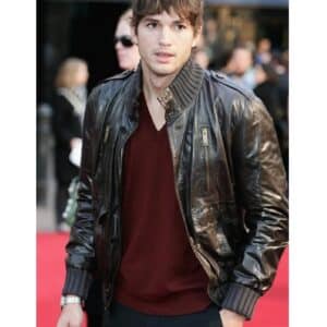 Ashton Kutcher Brown Bomber Jacket