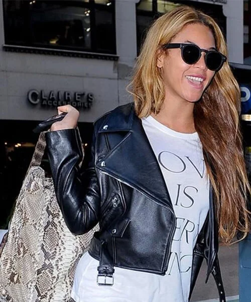 Beyoncé Black Biker Leather Jacket
