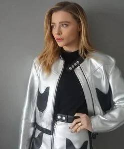 Chloe Grace Moretz CCXP Silver Leather Jacket