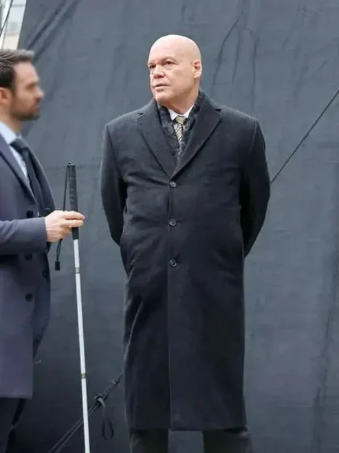 Wilson Fisk Black Wool Coat