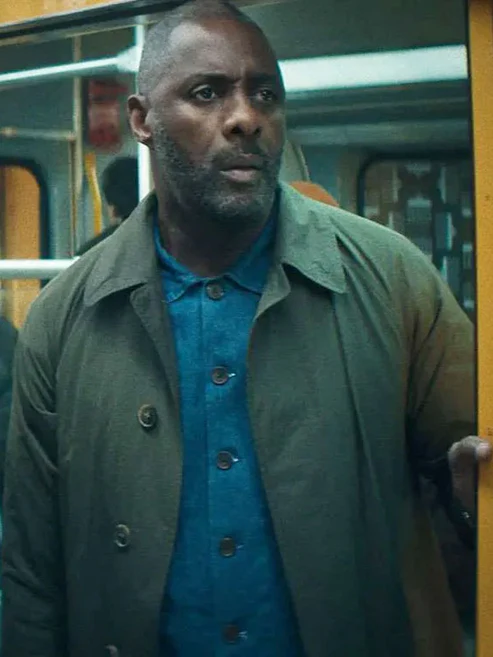 Idris Elba Hijack Green Coat 2025