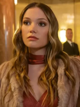 Olivia Holt Brown Fur Coat