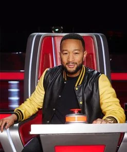 John Legend Varsity Bomber Leather Jacket