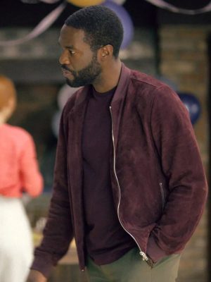 Black Mirror Karl Maroon Suede Jacket