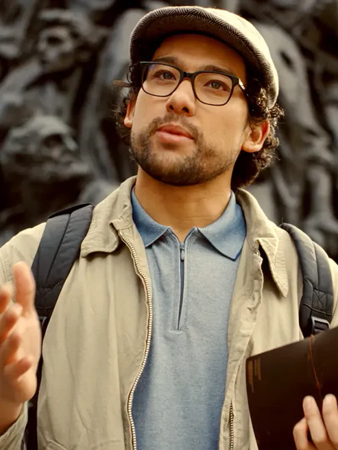 Will-Sharpe-A-Real-Pain-2024-James-Beige-Cotton-Jacket