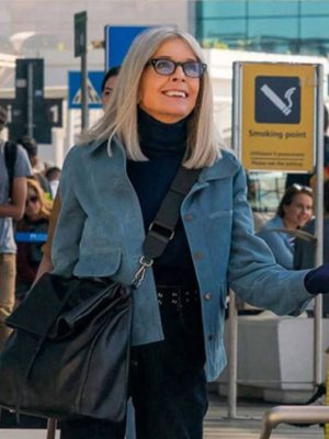 Diane Keaton Blue Suede Jacket