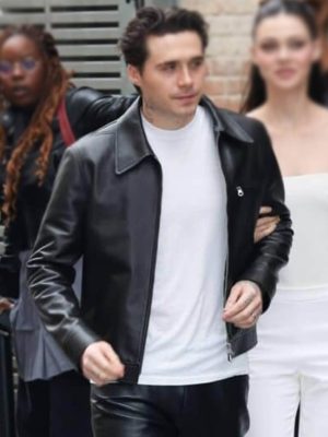 Brooklyn Beckham Classic Black Leather Jacket