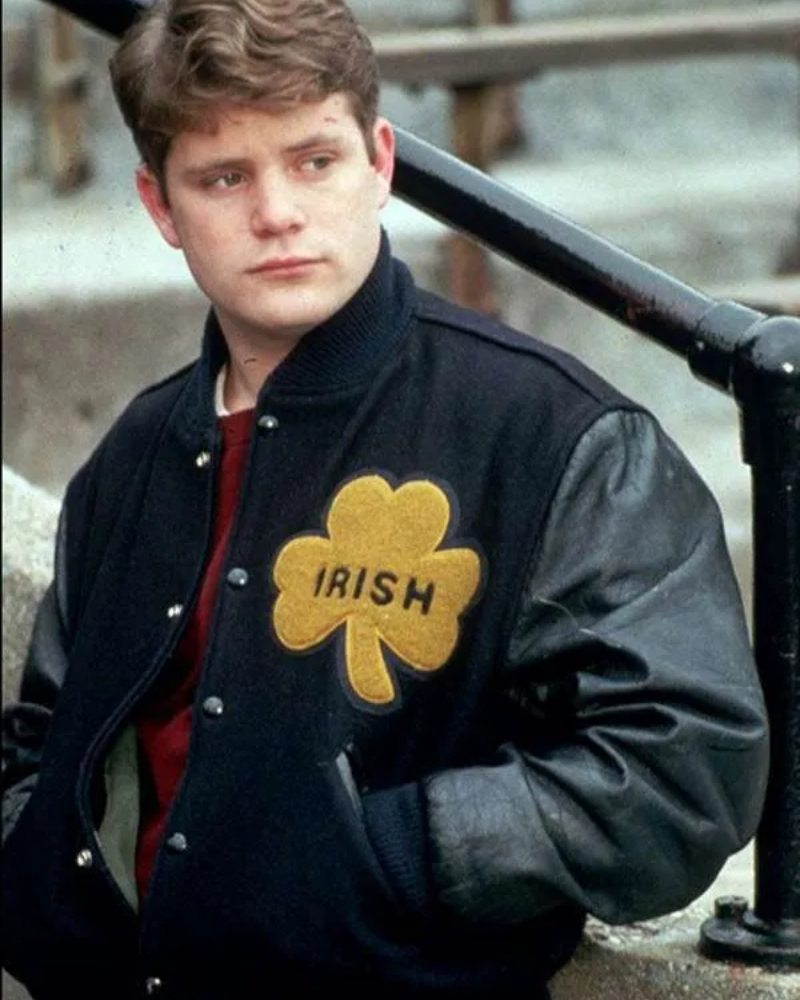 Rudy Sean Astin Irish Varsity Jacket | Classic Wool & Leather Letterman Jacket