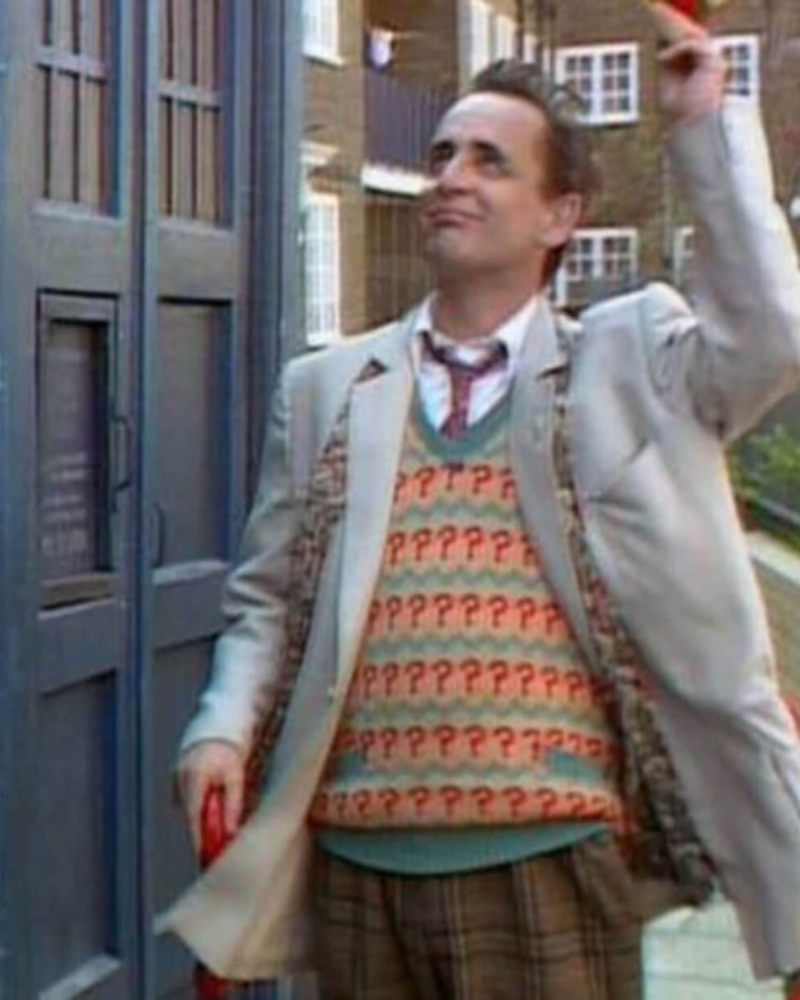 7th Doctor Sylvester McCoy White Bomber Jacket | Doctor Who Jacket