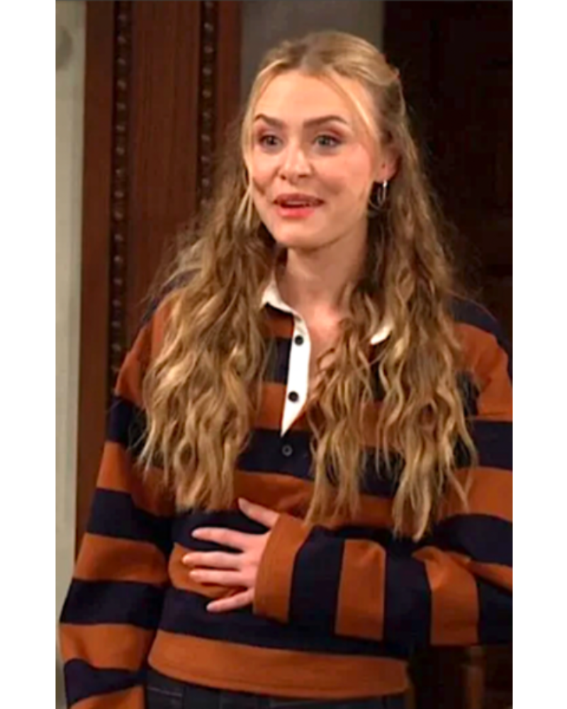 The Young and the Restless Hayley Erin Striped Polo Top