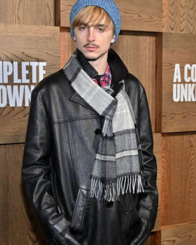 A Complete Unknown Timothée Chalamet Black Leather Jacket | Men's Vintage Leather Coat