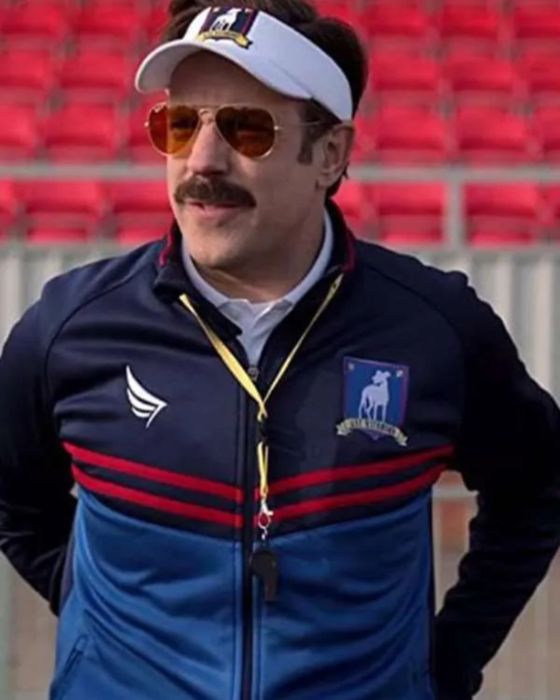 Ted Lasso Jason Sudeikis Blue Track Jacket | AFC Richmond Inspired Coach Jacket